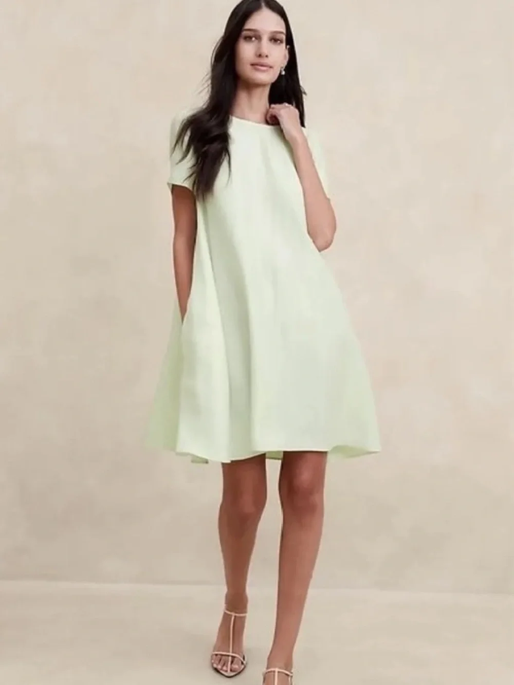 NWT Banana Republic Aurelia Dress - Pale Green - Medium Petite - Picture 2 of 11